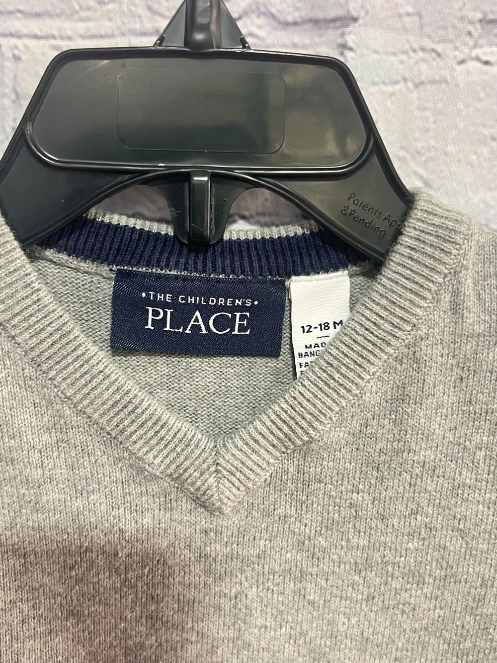 The Children's Place Light Gray V-Neck Sweater